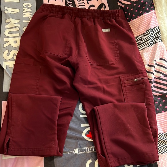 Figs Yola Skinny Scrub Pant in Color Burgundy - Picture 7 of 7